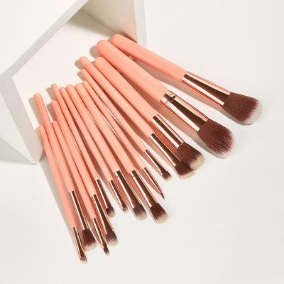 China 2022 Aluminum Olive Professional Customize High Quality Synthetic Hair Vegan Rose Makeup Brush Set for sale