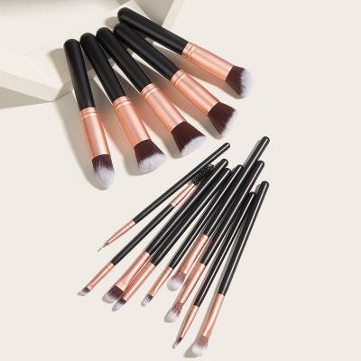 China 2022 Custom Logo Vegan 15pcs Private Label Black Wood Cruelty Free Synthetic Hair Handle Cosmetic Makeup Brushes for sale