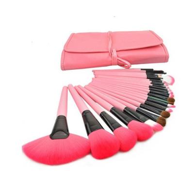 China 24PCS Wholesale Private Label Luxury Professional Synthetic Cruelty Free Makeup Brush Cosmetic Wood Handle Hair Brush With Bag for sale