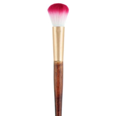 China 2022 Soft Nylon Flat Brush Makeup Brush Pink And Simple Red Wooden Hair Makeup Brush New Fashion for sale