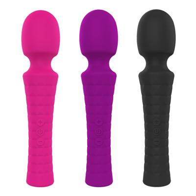 China Eco-Friendly Amazon 8 Frequency 5 Speed ​​Full Silicone Encapsulation Wand Massager100% Waterproof Silicone Encapsulation Massage Vibrator for sale