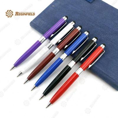 China Custom logo fashion universal soft phone stylus mobile touch screen metal ballpoint pen for sale