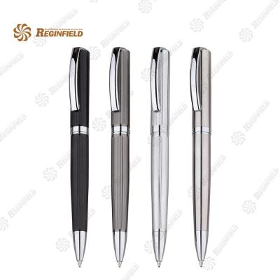 China Fashion popular design luxury brass barrel metal etching ballpoint pen for promotional for sale