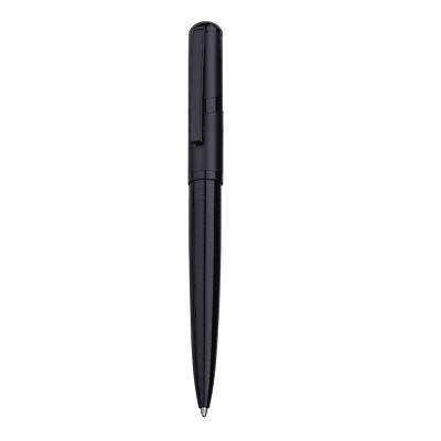 China Pen Simple Modern Style Promotional Black Matte Stainless Steel Engraved Pen with Clip for sale