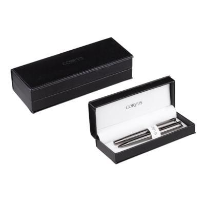 China Fashion Promotional Design Gift Box Luxury High Quality Leather Pen With Case for sale