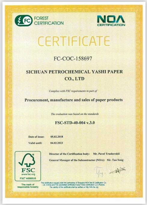 FSC - Sichuan Petrochemical Yashi Paper Co., Ltd.