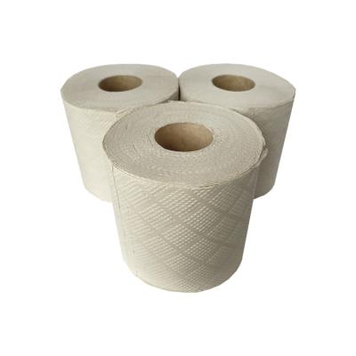 China 100% Large Roll Natural Bamboo Biodegradable Toilet Paper Bulk Tissue Coreless Pulp Toilet Paper for sale