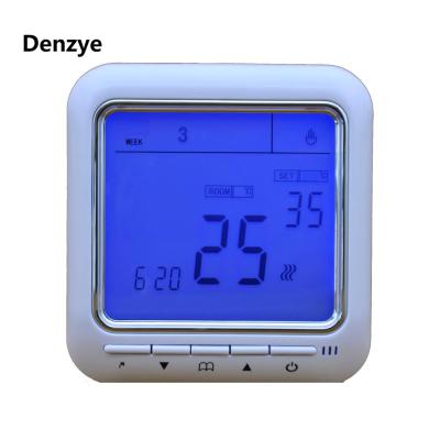 China Hot Sales Modern Large Digital LCD Screen Thermostat 16A/25A Electric Heating Blue Temperature Controller For Home Use for sale