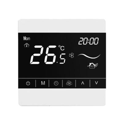 China Modern smart wifi control thermostat 3 speed 7 day air conditioner lcd display large digital programmable room thermostat for sale