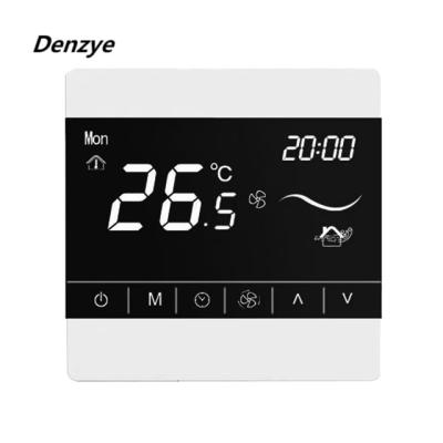 China Modern smart wifi control thermostat 3 speed 7 day air conditioner lcd display large digital programmable room thermostat for sale