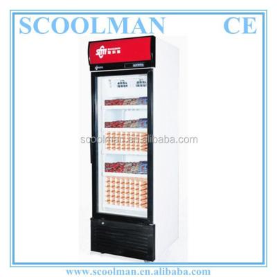 China Single-Temperature Upright One Door Glass Ice Cream Display Cabinet for sale