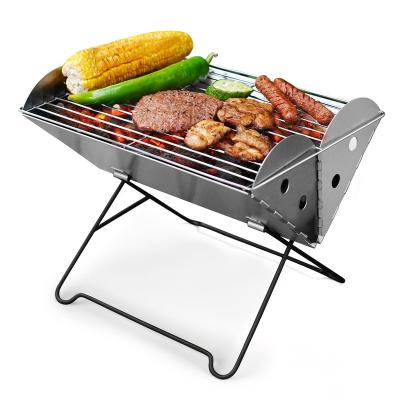 China Easily Assembled Hot Sale Stainless Steel Charcoal BBQ Grill Free Sample Camping Foldable BBQ Grill Outdoor Grill for sale