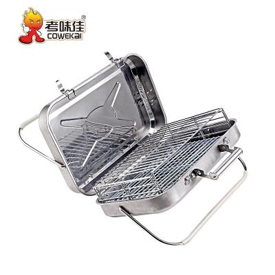 China Free Sample Easily Assembled Outdoor Camping Stainless Steel Portable Folding Suitcase Easily Cleaned BBQ Grills for sale