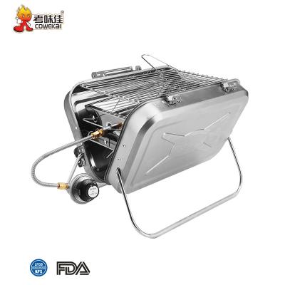 China Easily Assembled Portable Outdoor Commercial Camping European Balcony Kebab Barbecue Gas Grill for sale