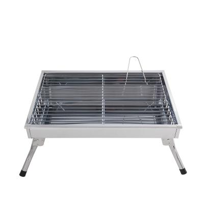 China Easily Assembled Simple Camping Portable Folding Picnic Design Stainless Steel Barbecue Charcoal Grill for sale