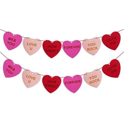 China Goods No Heart Felt DIY Garland Banner for Valentine's Day Wedding Anniversary Party Decorations for sale