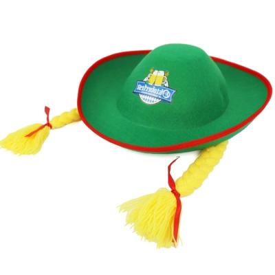 China Costume Accessories Wholesale Oktoberfest Beer Garden Girl Alpine Hat With Braids for sale