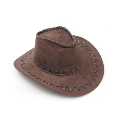 China Dark Suede Brown Western Cowboy Cowgirl Cattleman Hat For Kids Halloween Children Party Costume for sale