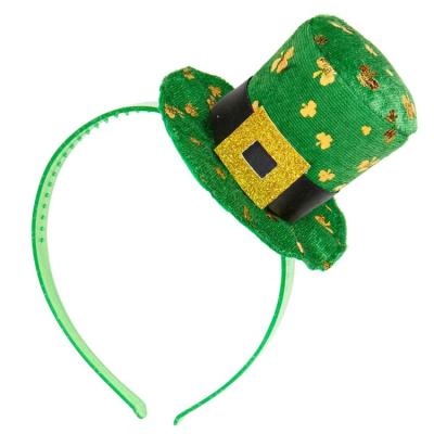 China St Patrick's Day Irish Green Shamrock Shamrock Headbands St Patrick's Day Headbands with Mini Hat for sale