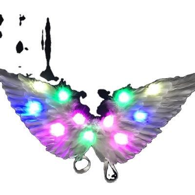 China Feather Party Supplier Feather Wing Led Light Up Angel Flashing Angle Wings Headbands For Girls for sale