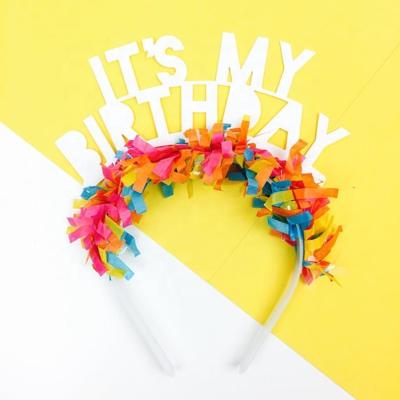 China Plastic It's My Birthday Tiara Headband Birthday Party Crown for sale