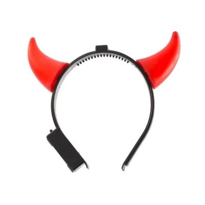 China Vintage Light Up Red Devil Horns Headband For Halloween Gifts Supplies for sale