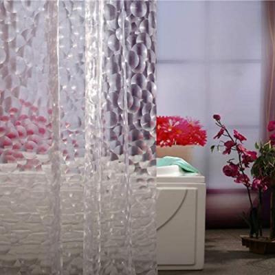 China Stocked Eco-Friendly Clear Shower Curtain Liner, Clear 3D Water Plastic Cube Shower Curtain Liner Bath Curtain for sale