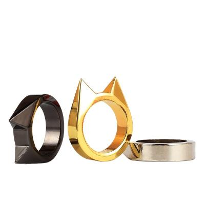 China Popular promotion gift Amazon cat ears ring lady's anti-wolf point one finger window breaker defensive snap and tiger for sale