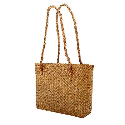 China Viable private design yellow/primary color multifunctional hand - straw woven handbag for sale