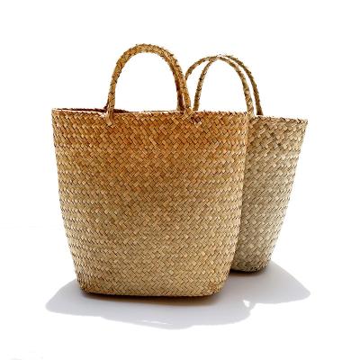 China Sustainable High Quality Fashion Large Tote Bag Beach Woven Handbag Yellow For Women for sale