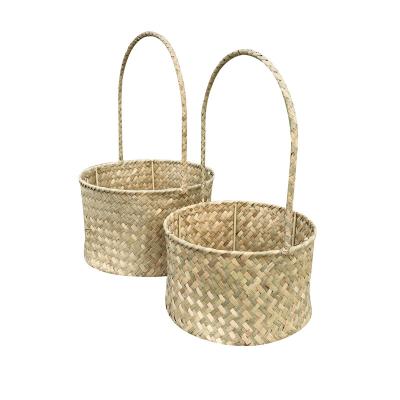 China Viable Customize Plant Plankton High Quality Home Natural Straw Decoration Woven Basket for sale