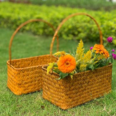 China 2 Pack Handmade Planter Basket Vegetable Plankton Flower Pots&Plant Indoor Outdoor Sustainable Pack for sale