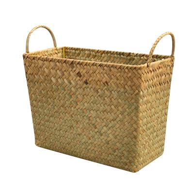 China Miscellaneous Basket Underwear Toy Basket Storage Straw Storage Box Desktop Cosmetics Viable Pastoral Storage Box for sale