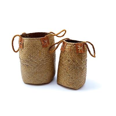 China Sustainable Hot Sales Multifunctional Home Decorative Straw Storage Woven Baskets for sale