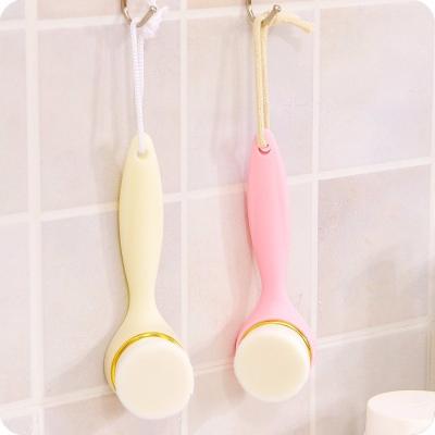 China Hot Selling Acne Treatment Amazon Fiber Superfine Soft Facial Brush Deep Pore Cleansing Sweep Nylon Face Wash Brush With Long Handle for sale