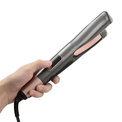 China 360 Swivel Tie 2 in 1 Hair Styling Tool Portable Ceramic Flat Iron Hair Curler Digital Bling Straightener for sale