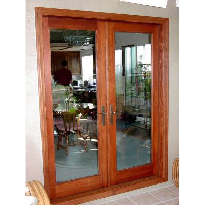 China Standard Size Modern Glazed Wooden French Doors for sale