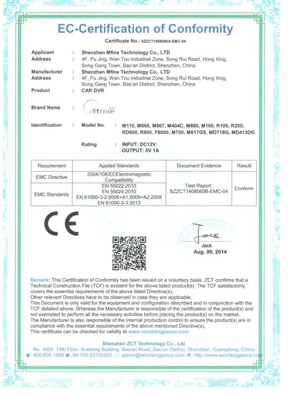 CE - SHENZHEN MFINE TECHNOLOGY CO.,LTD.