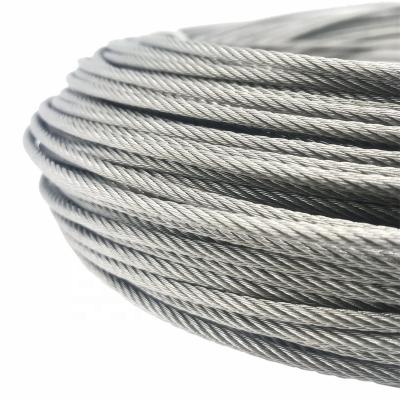 China 6x7 Construction + FC 4mm Unalloyed Steel Wire Rope Galvanized for Bearing to Beach and Cableway for sale