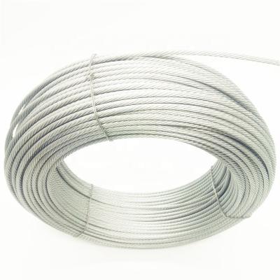 China EN Construction DIN LE GB JIS ASTM BS Standard 6x12 + 7FC 3mm Galvanized Steel Wire Rope Price for sale