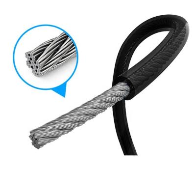 China Construction Vinyl Coated Stainless Steel Cable Wire Rope Protection Wire Rope 7x7 Diameter 6mm/8mm With Custom Logo for sale