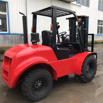 China Wide Tracks 3.0 Ton 4 four Drive Rough Terrain Diesel Forklift 4WD for sale