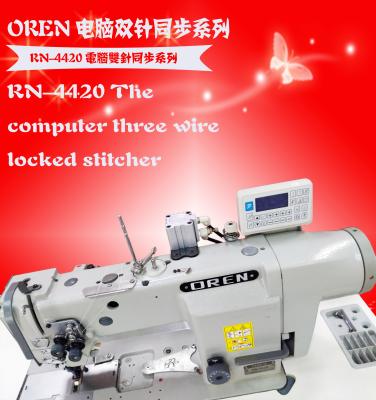 China Leathe Fabric Garment Industrial Automatic Double Needle New Sewing Machine RN-4420 for sale