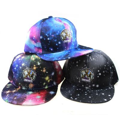 China Fashional JOINT Custom Galaxy Printing 6 Panel Snapback Hat Cap Wholesale for sale