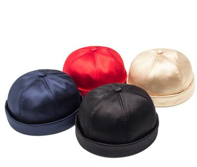 China COMMON Supplier Unisex Adjustable Brimless Hast Satin Docker Hat Wholesale Sailor Hat for sale