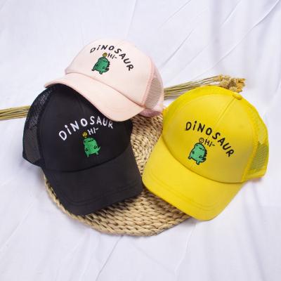 China 2020 COMMON New Arrival Custom Dinosaur Embroidered Logo Summer Kids Mesh Trucker Hats for sale