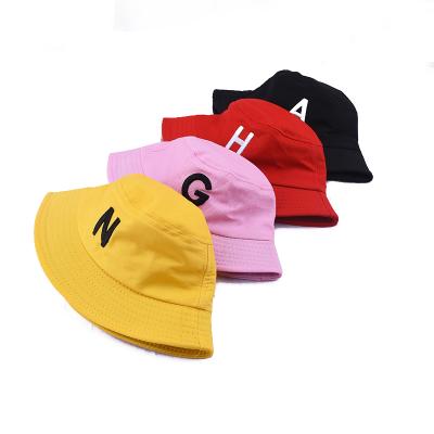 China Wholesale Character OEM Solid Color Sun Hat Baby Visor Kids Fisherman Caps Children Bucket Hat for sale