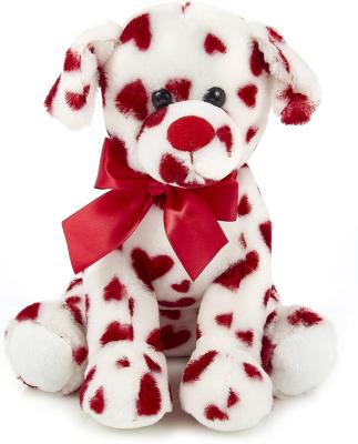 China Custom Eco-Friendly Rover Plush Stuffed Animal Puppy Romantic Dog with Hearts for sale