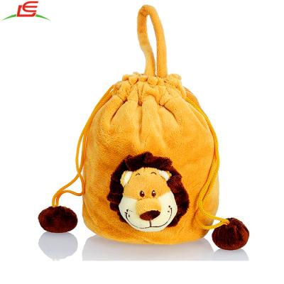 China Plush Fur Lion Stuffed Animal Children Kids School Bag Backpack and Drawstring Bags for sale