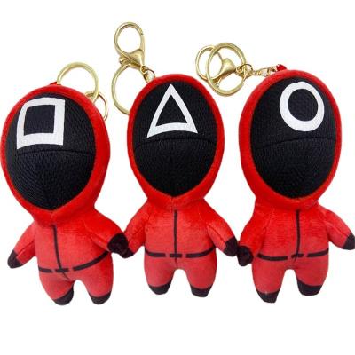 China 2021 Promotion Gift Korean Plush Toy Squid Game Doll Circle+Square+Triangle Korean Key Chain Doll for sale